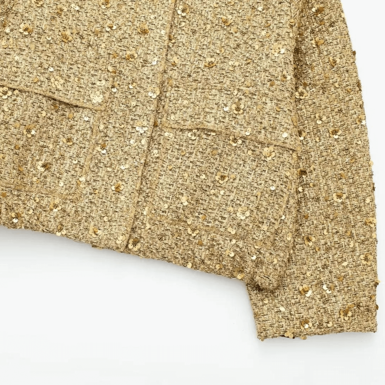 Casaco Dourado de Tweed com Brilho para Festa – Jolivet