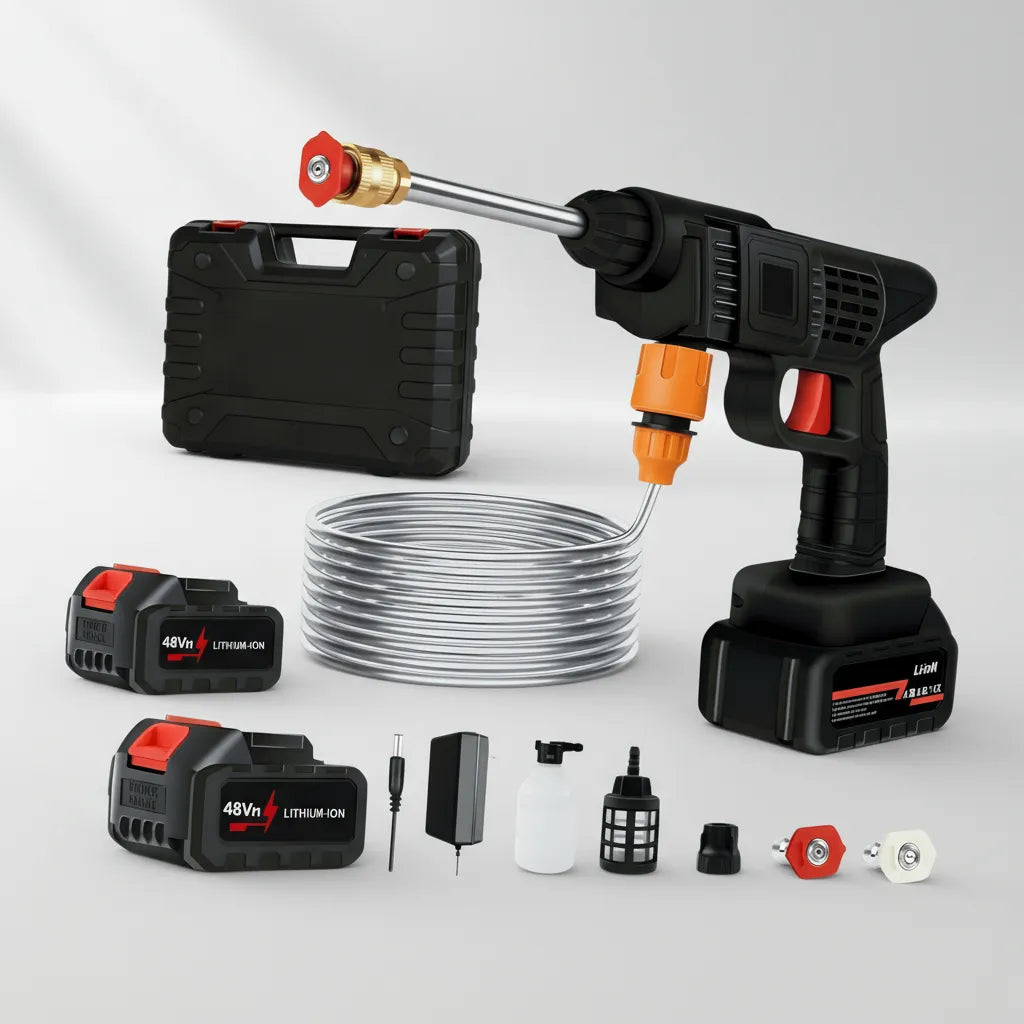 Lava Jato Portátil Alta Pressao Lavadora 2 Baterias + Maleta Preto - BRINDE! 🔥