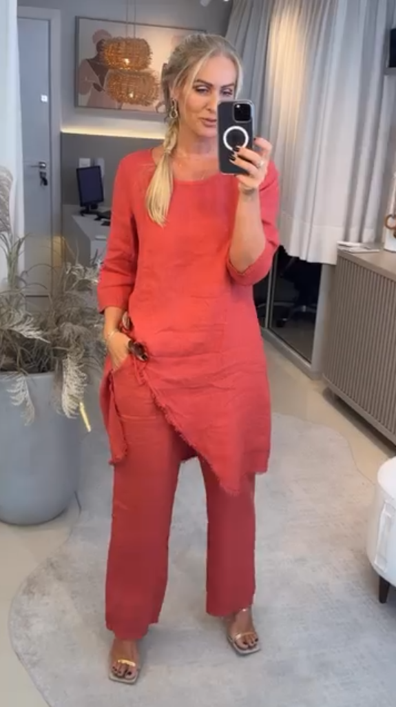 Conjunto 100% Linho Italiano Joyce