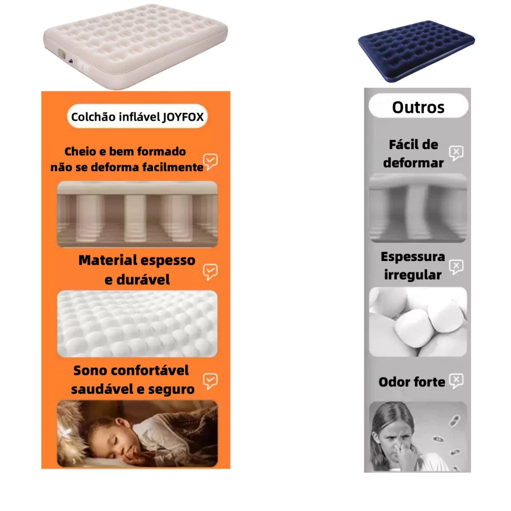 Colchão Inflável Queen Com Bateria De Lítio Integrada