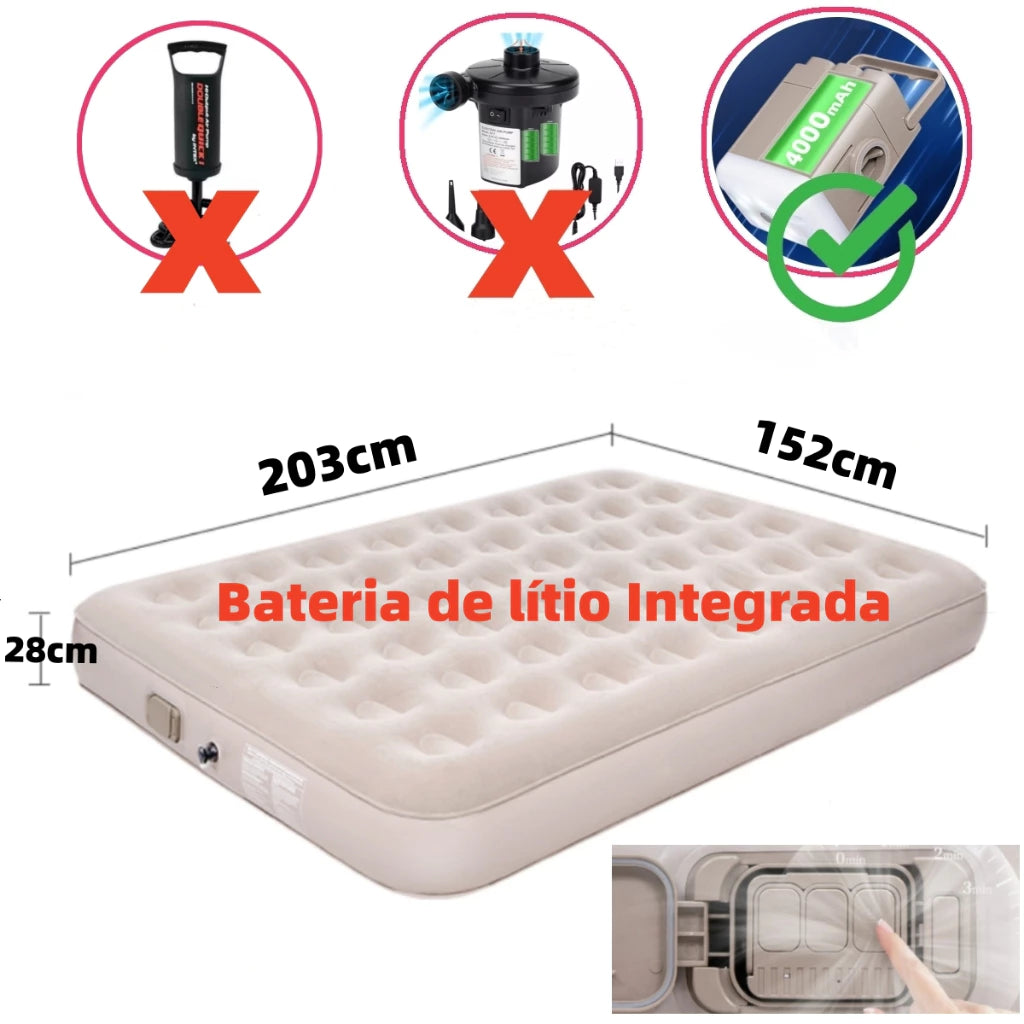 🔥Colchão Inflável Queen Casal Cama De Campanha Bomba Inflável Com Bateria De LÃtio Integrada JOYFOX - Oferta limitada!🔥