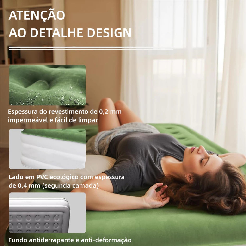 🔥Colchão Inflável Queen Casal Cama De Campanha Bomba Inflável Com Bateria De LÃtio Integrada JOYFOX - Oferta limitada!🔥