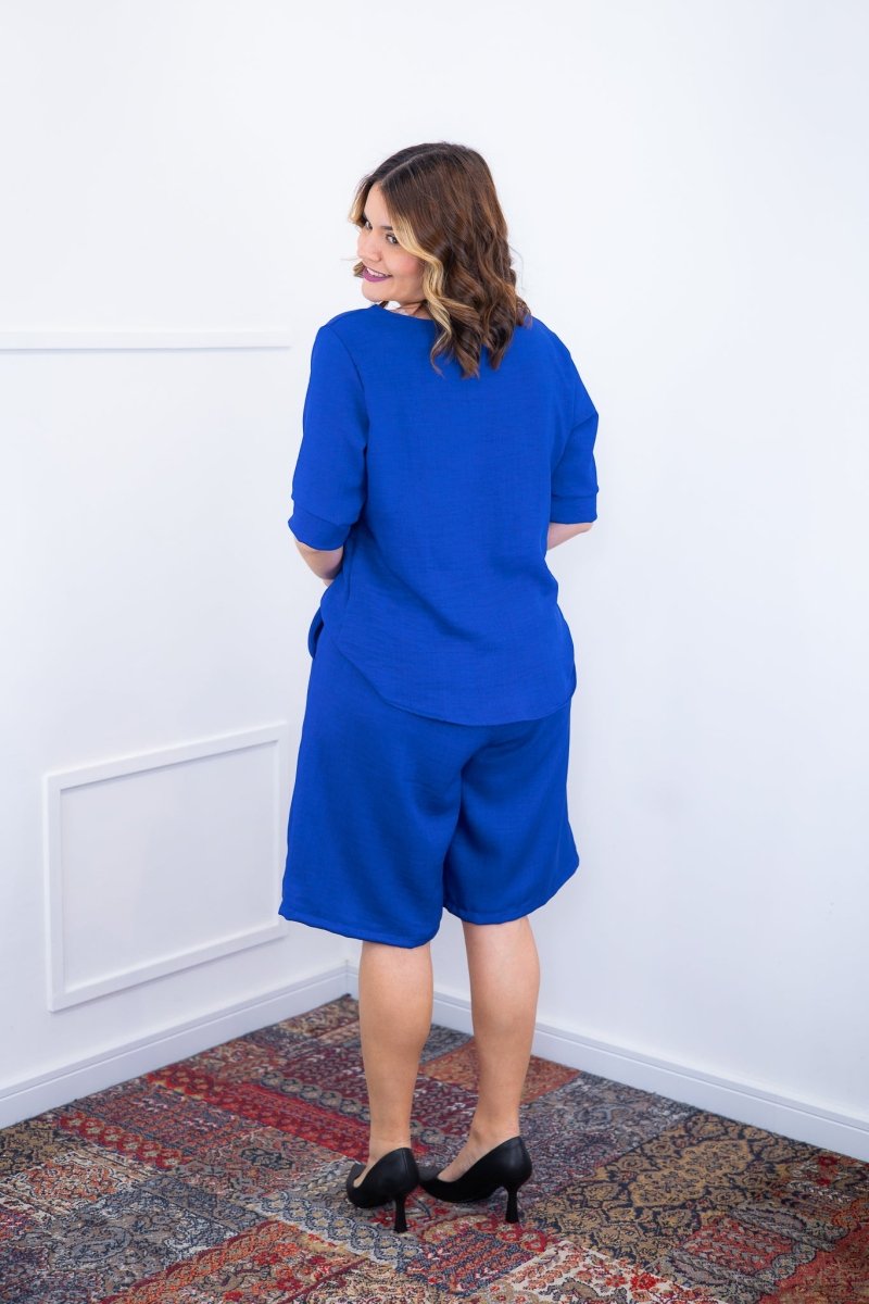 Conjunto Dulce – Blusa Oversized e Bermuda com Bolsos em Linho Light