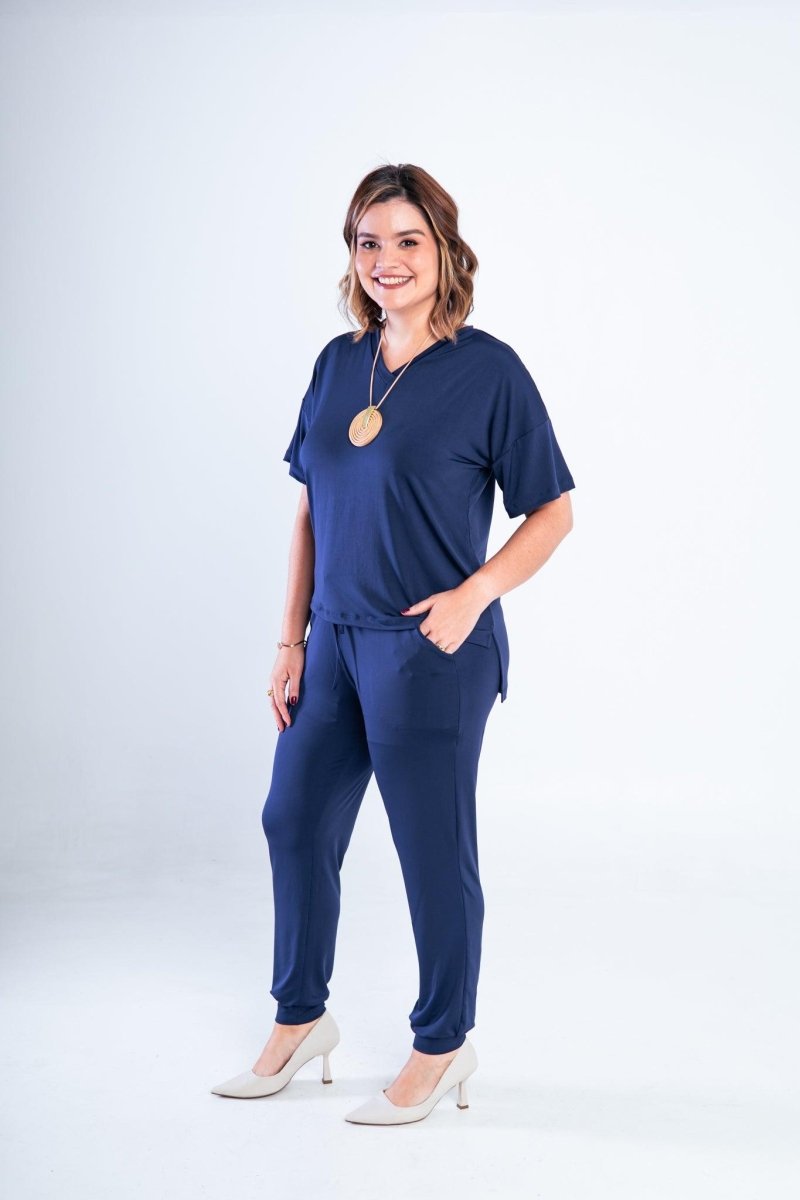 Conjunto Flórida - Malha Confort Calça e Blusa de Gola V