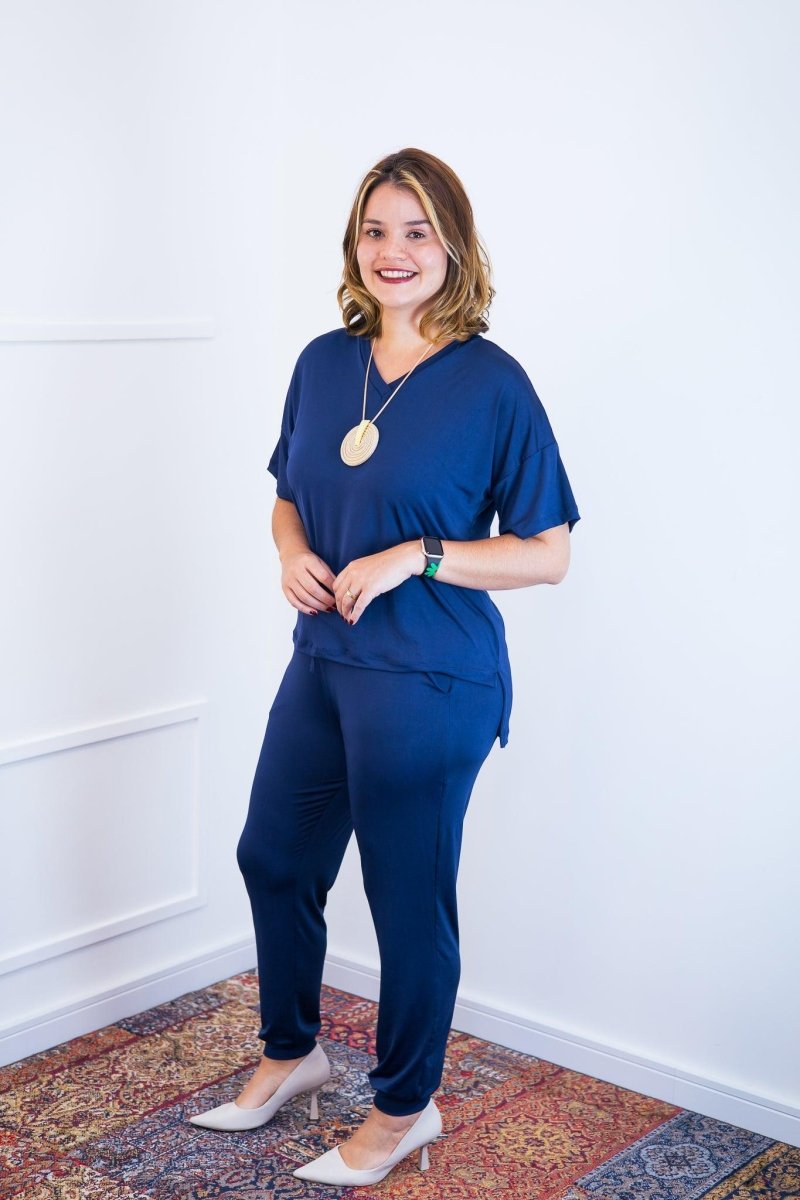 Conjunto Flórida - Malha Confort Calça e Blusa de Gola V