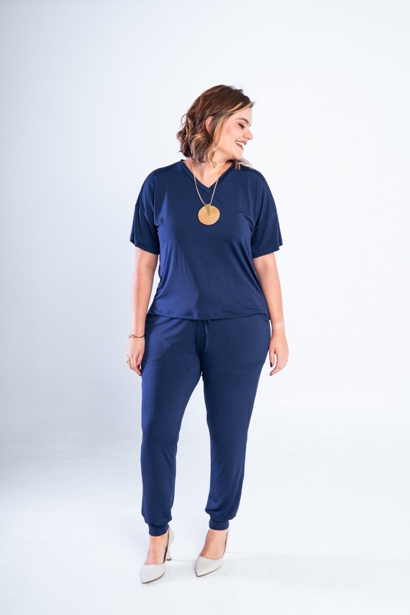 Conjunto Flórida - Malha Confort Calça e Blusa de Gola V