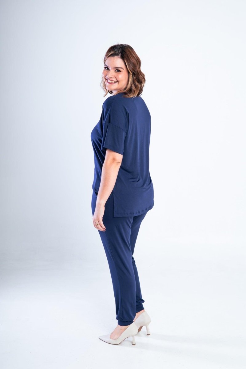 Conjunto Flórida - Malha Confort Calça e Blusa de Gola V