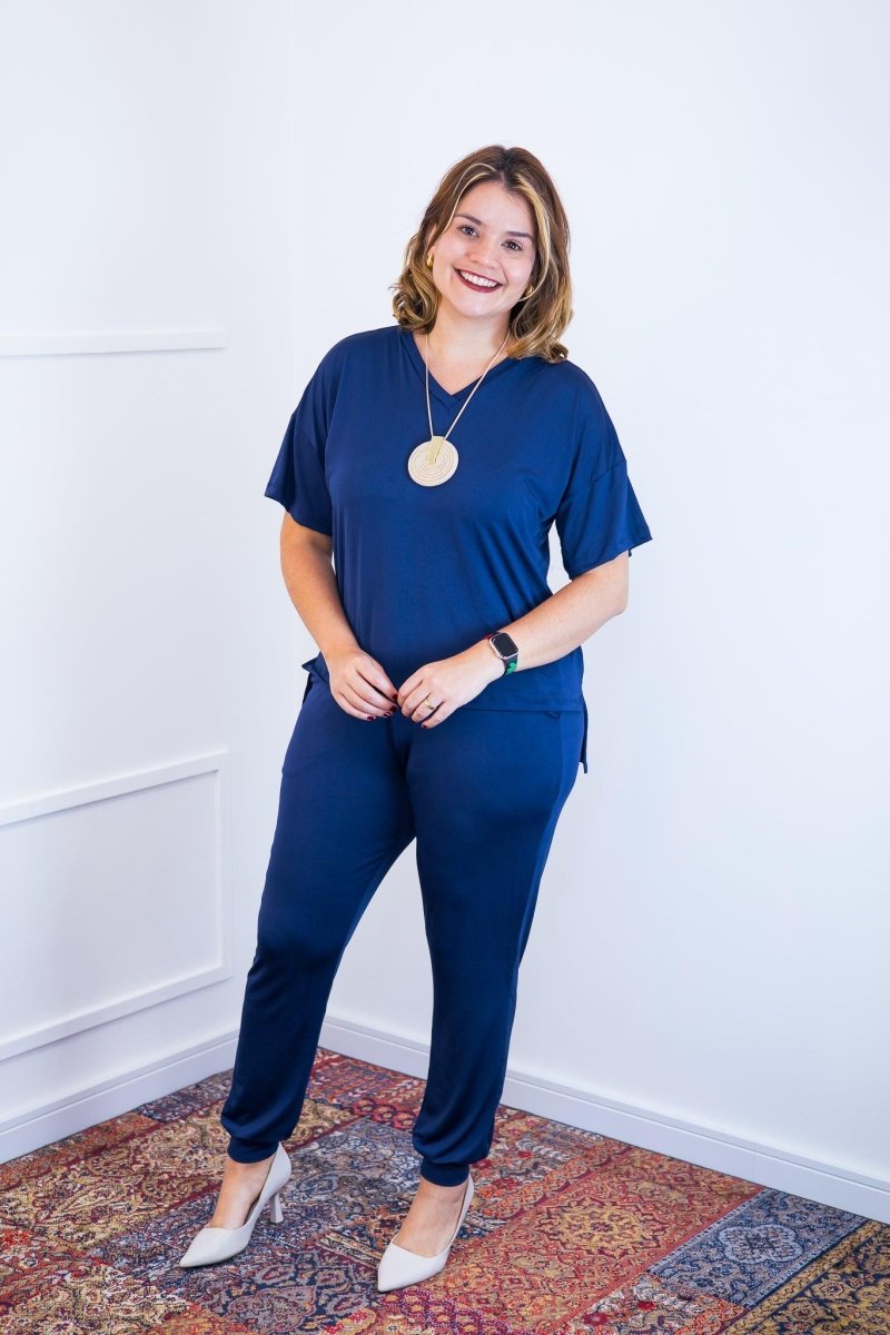 Conjunto Flórida - Malha Confort Calça e Blusa de Gola V