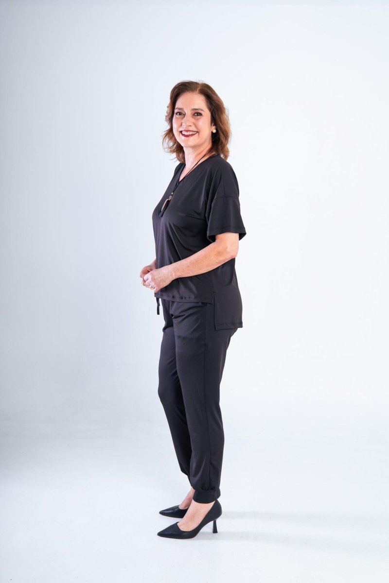 Conjunto Flórida - Malha Confort Calça e Blusa de Gola V