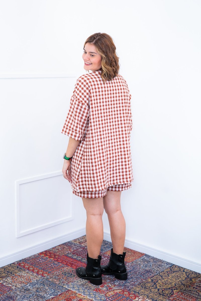 Conjunto Kimono Dora - Oversized Estampado e Bermuda em Crepe