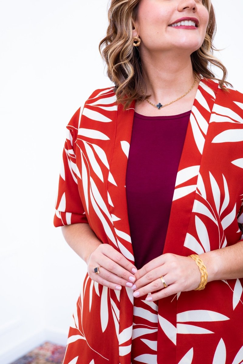 Conjunto Kimono Dora - Oversized Estampado e Bermuda em Crepe