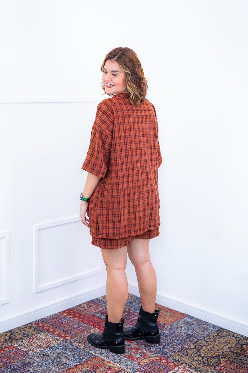 Conjunto Kimono Dora - Oversized Estampado e Bermuda em Crepe