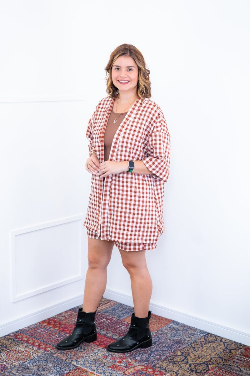 Conjunto Kimono Dora - Oversized Estampado e Bermuda em Crepe