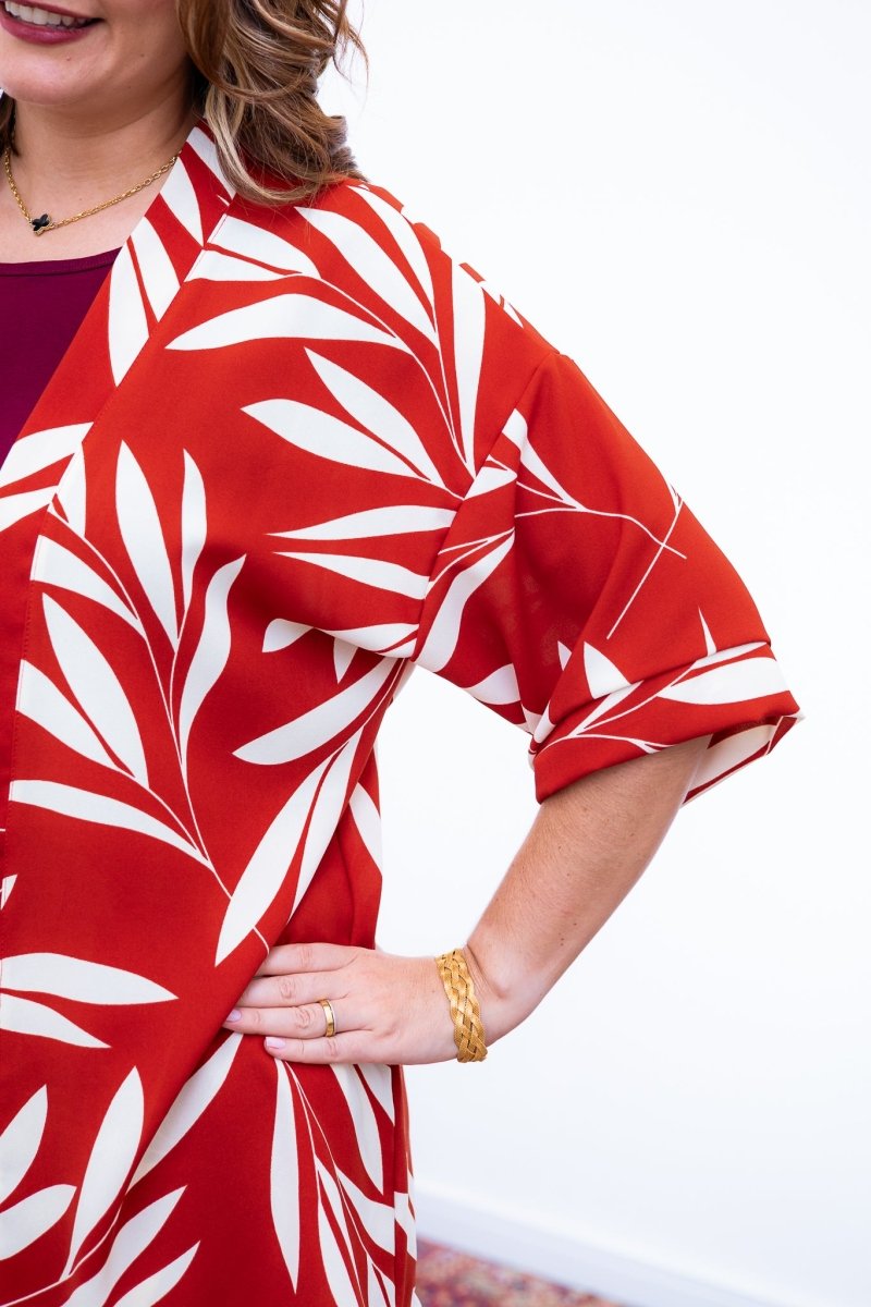 Conjunto Kimono Dora - Oversized Estampado e Bermuda em Crepe