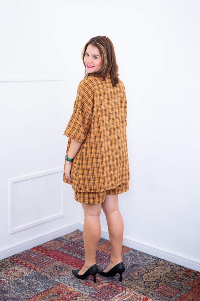 Conjunto Kimono Dora - Oversized Estampado e Bermuda em Crepe