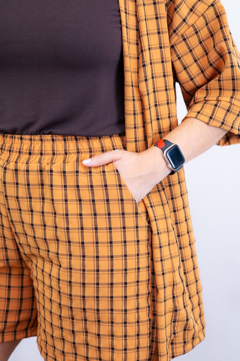 Conjunto Kimono Dora - Oversized Estampado e Bermuda em Crepe