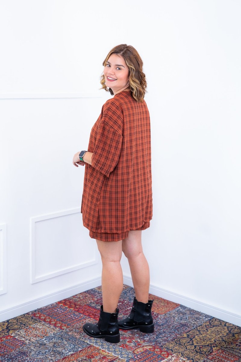 Conjunto Kimono Dora - Oversized Estampado e Bermuda em Crepe