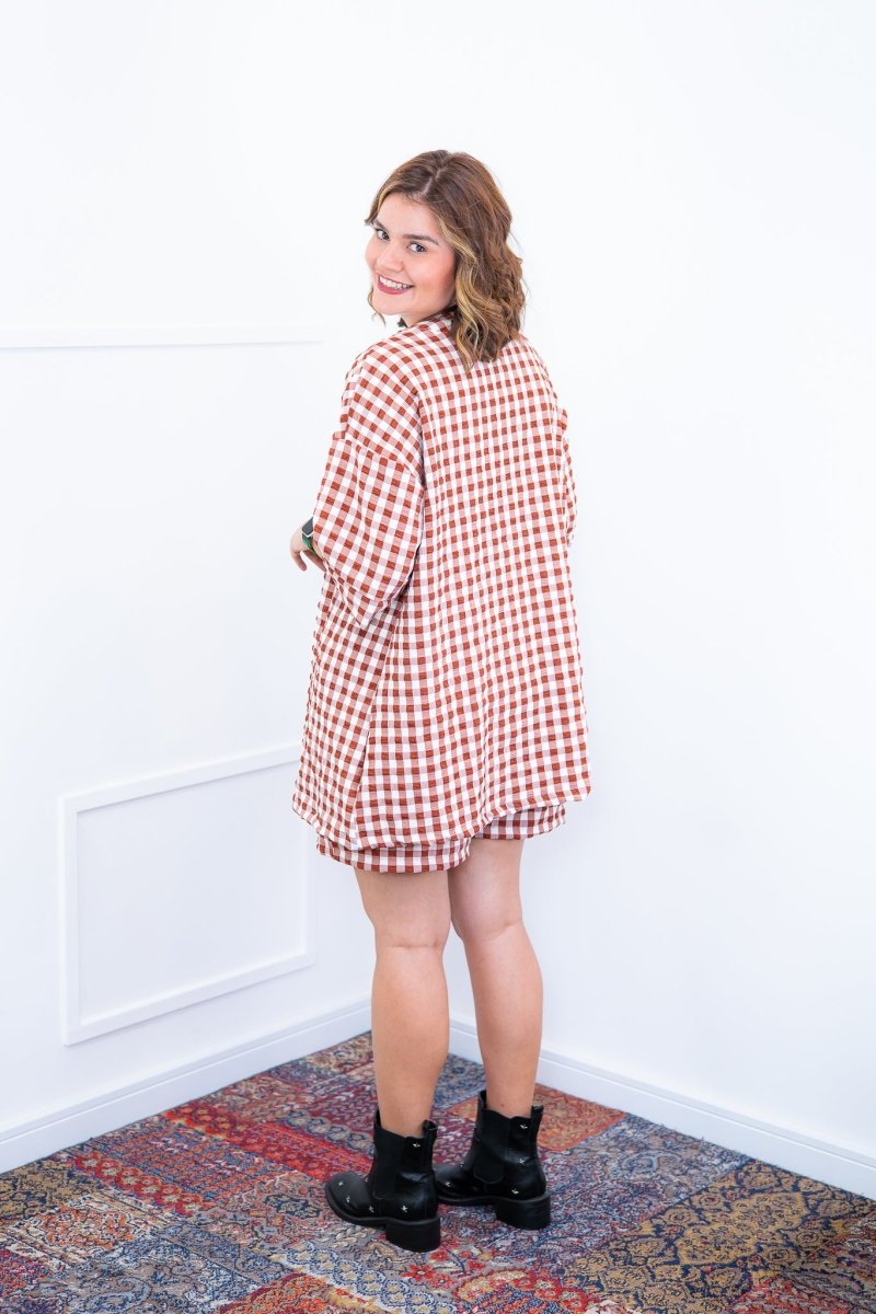 Conjunto Kimono Dora - Oversized Estampado e Bermuda em Crepe