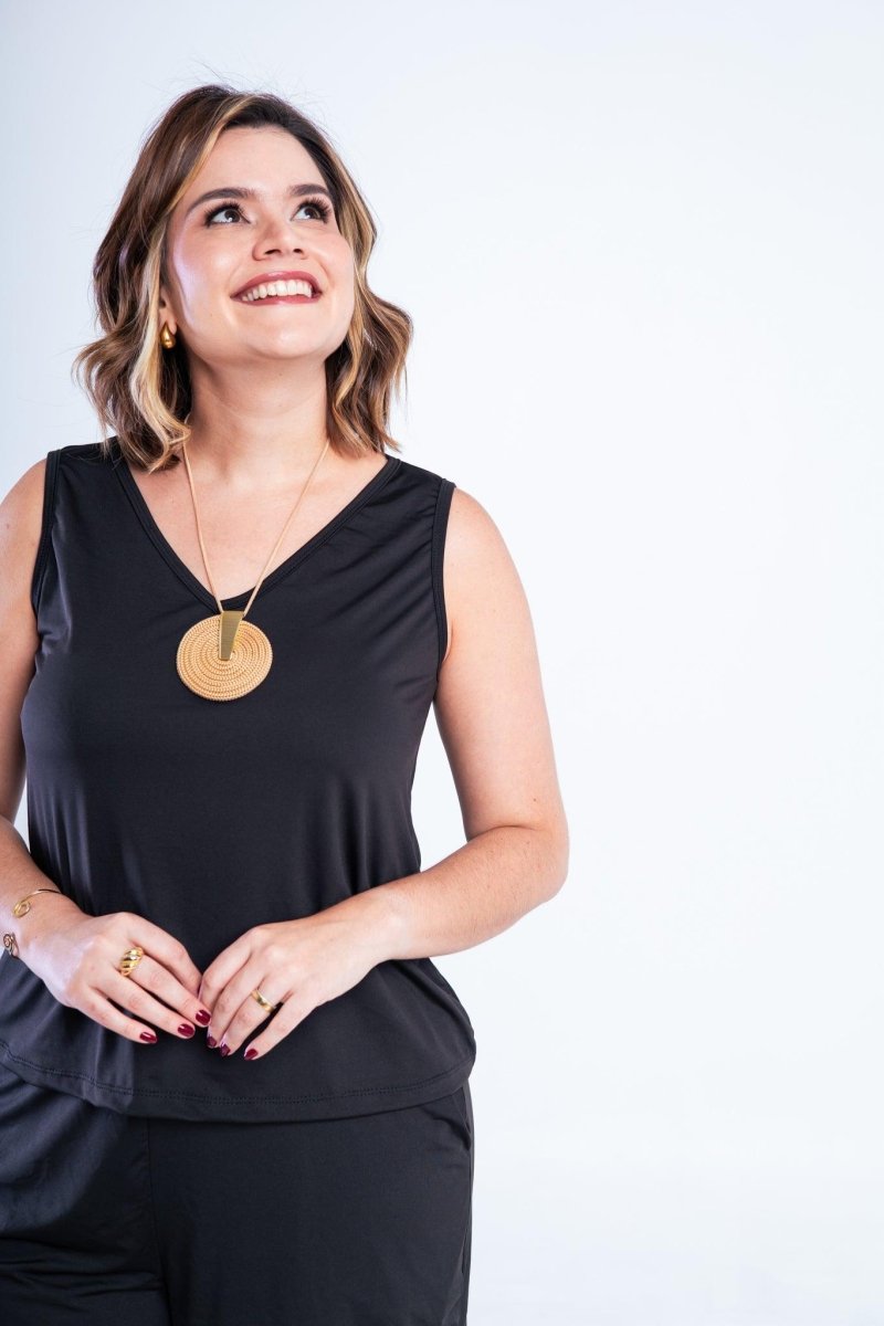 Conjunto Olivia - Bermudinha e Blusa Regata em Malha Confort