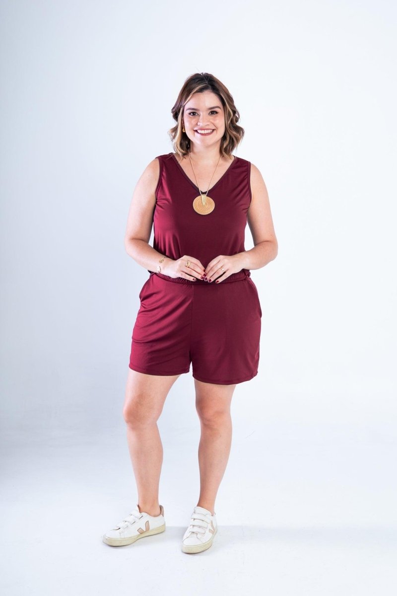 Conjunto Olivia - Bermudinha e Blusa Regata em Malha Confort