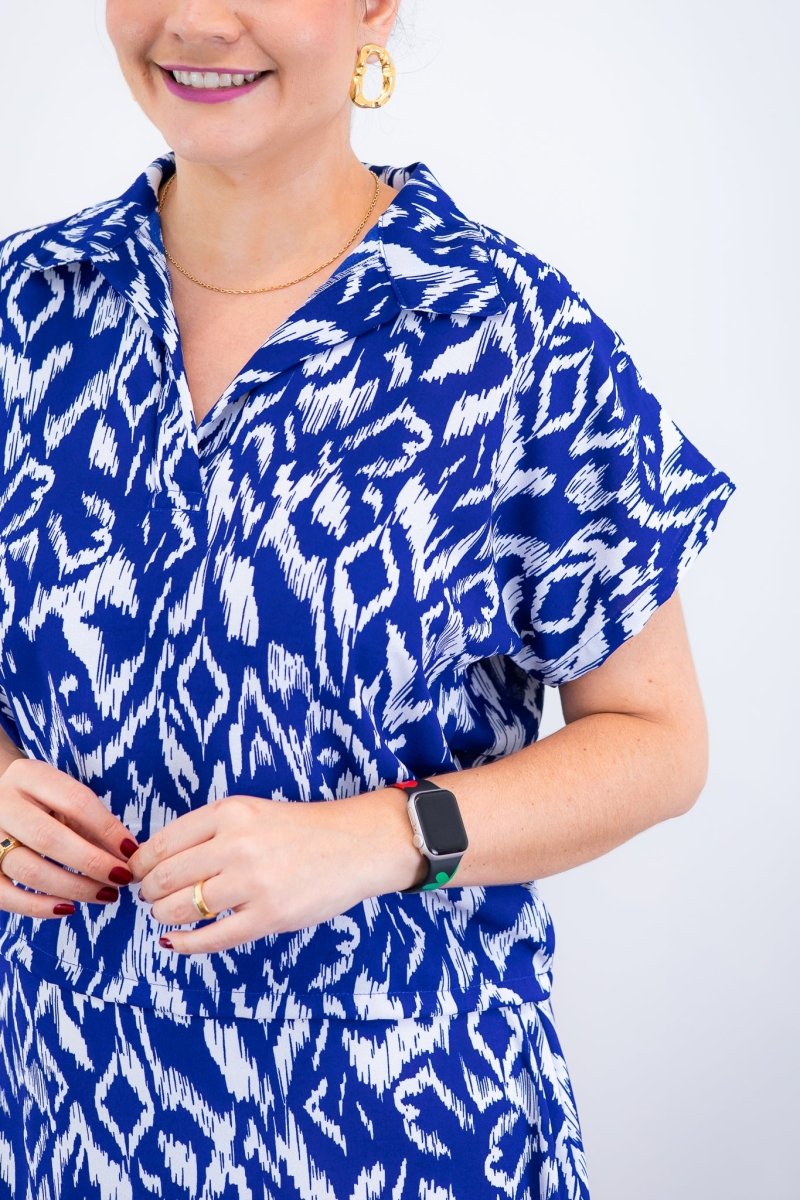 Conjunto Rio – Saia Longa e Blusa com Decote V em Crepe com Caimento Fluido