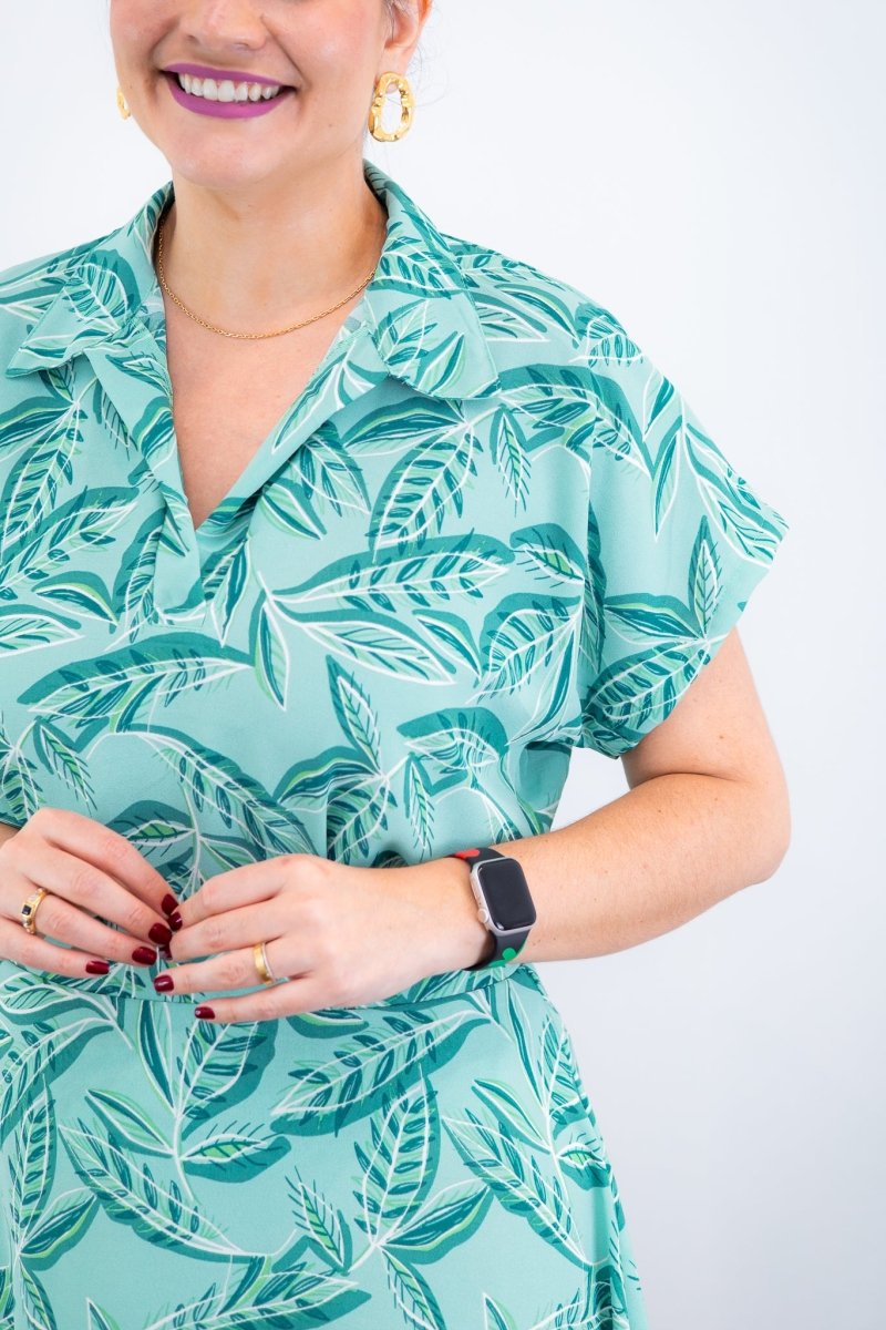 Conjunto Rio – Saia Longa e Blusa com Decote V em Crepe com Caimento Fluido