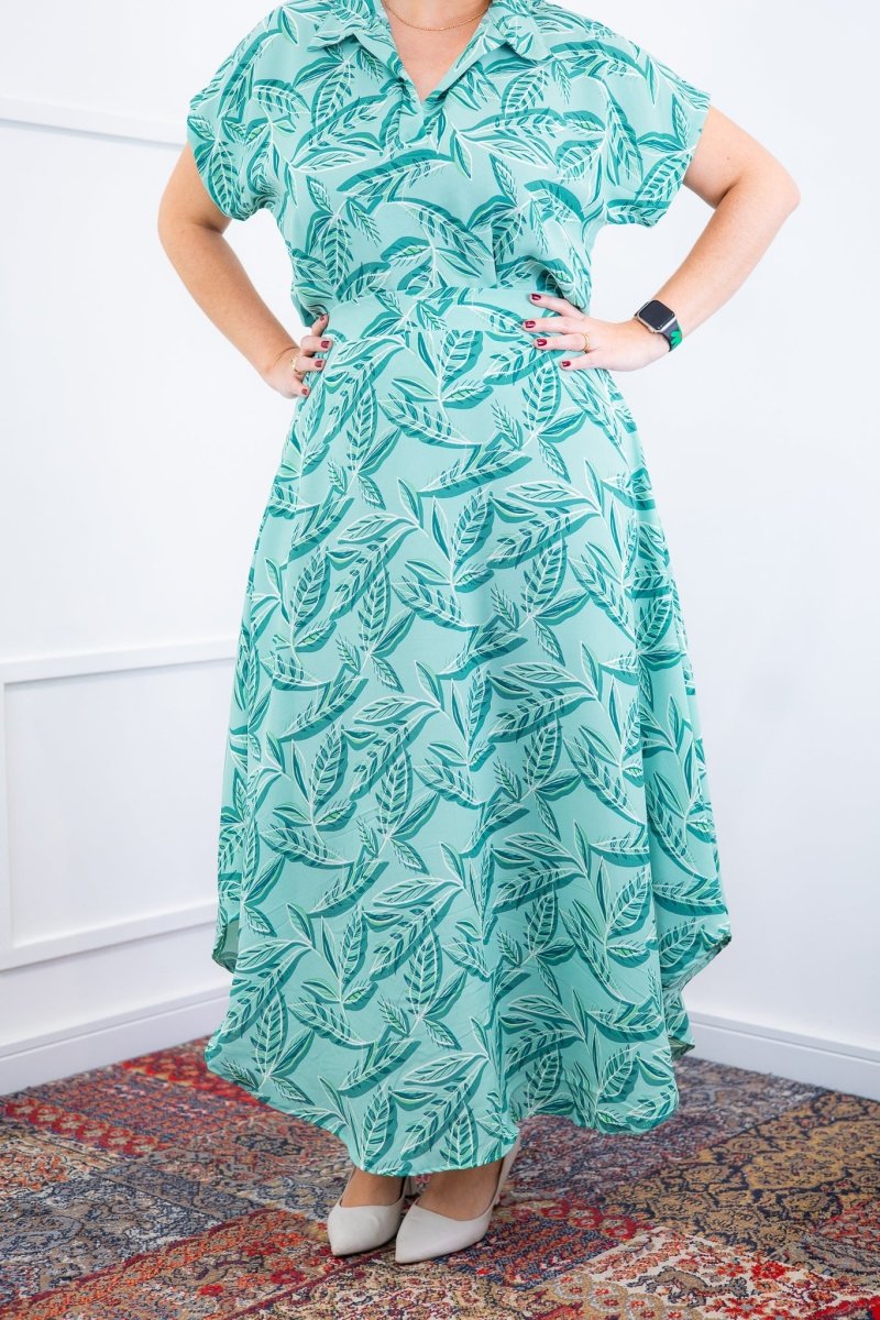 Conjunto Rio – Saia Longa e Blusa com Decote V em Crepe com Caimento Fluido