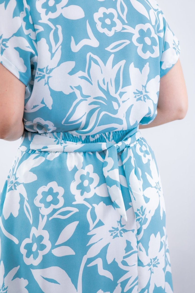 Conjunto Rio – Saia Longa e Blusa com Decote V em Crepe com Caimento Fluido