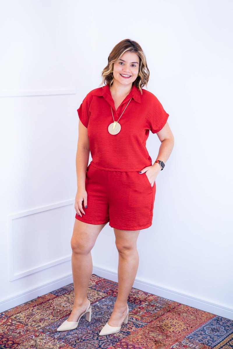 Conjunto Salvador - Bermuda e Blusa em Linho Light