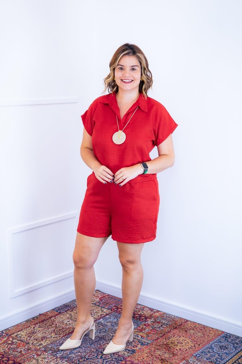 Conjunto Salvador - Bermuda e Blusa em Linho Light