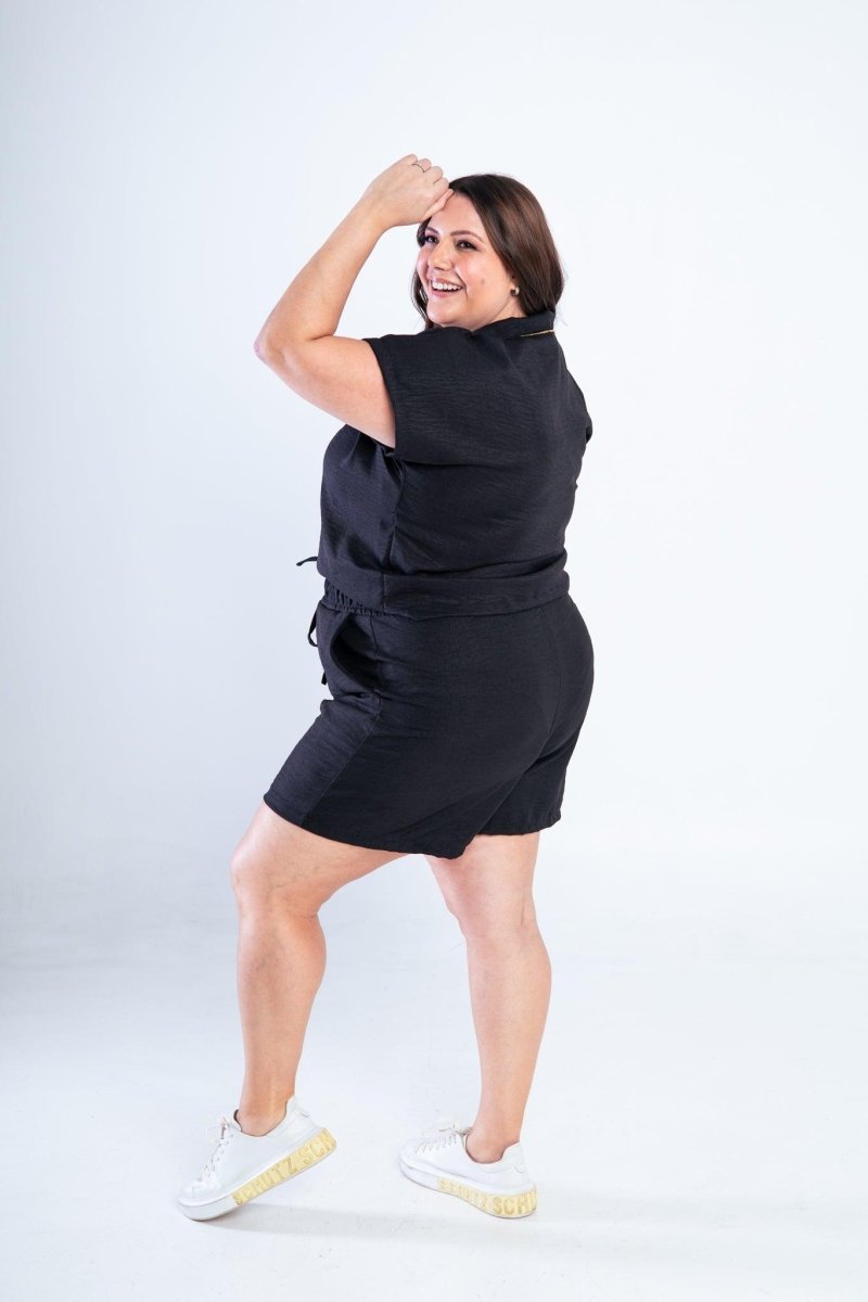 Conjunto Salvador - Bermuda e Blusa em Linho Light