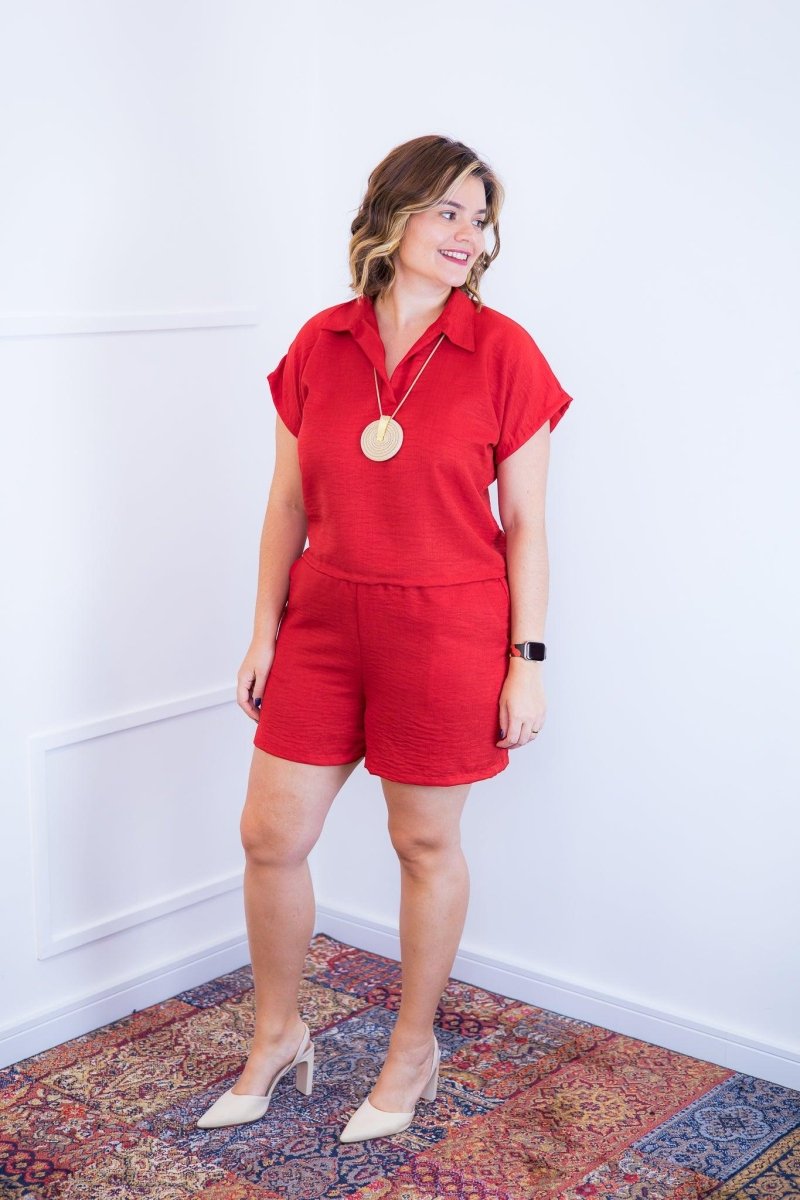 Conjunto Salvador - Bermuda e Blusa em Linho Light