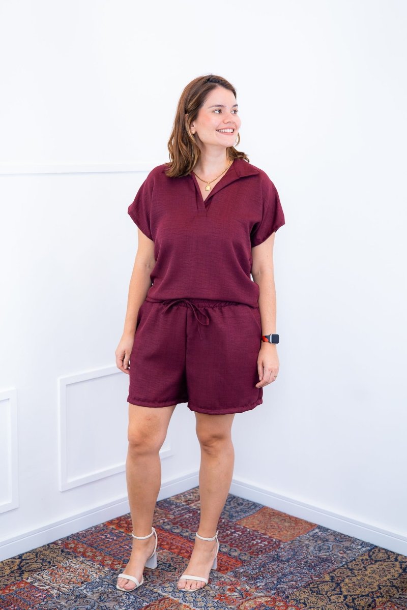 Conjunto Salvador - Bermuda e Blusa em Linho Light