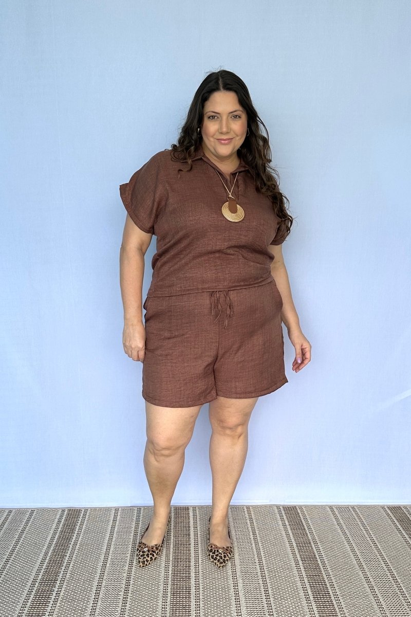 Conjunto Salvador - Bermuda e Blusa em Linho Light