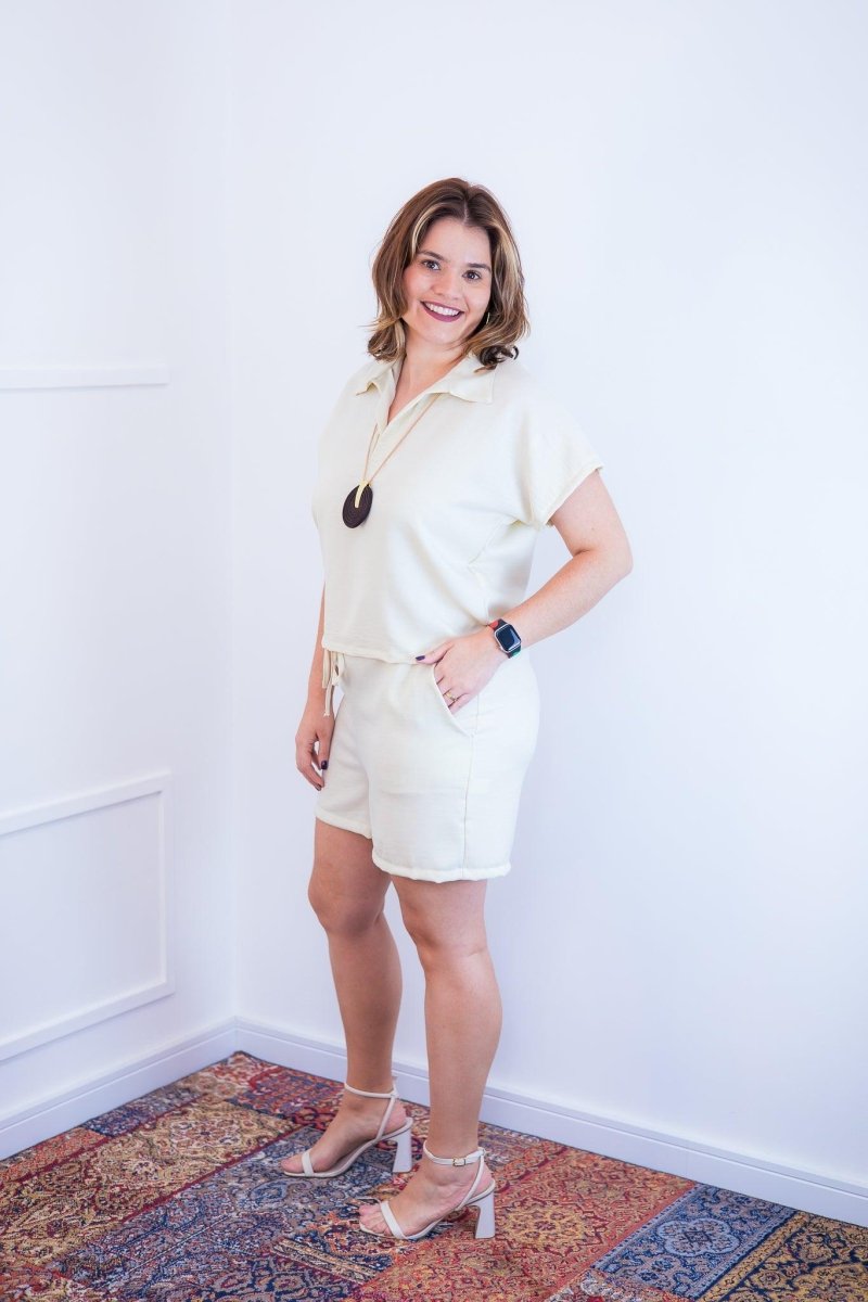 Conjunto Salvador - Bermuda e Blusa em Linho Light