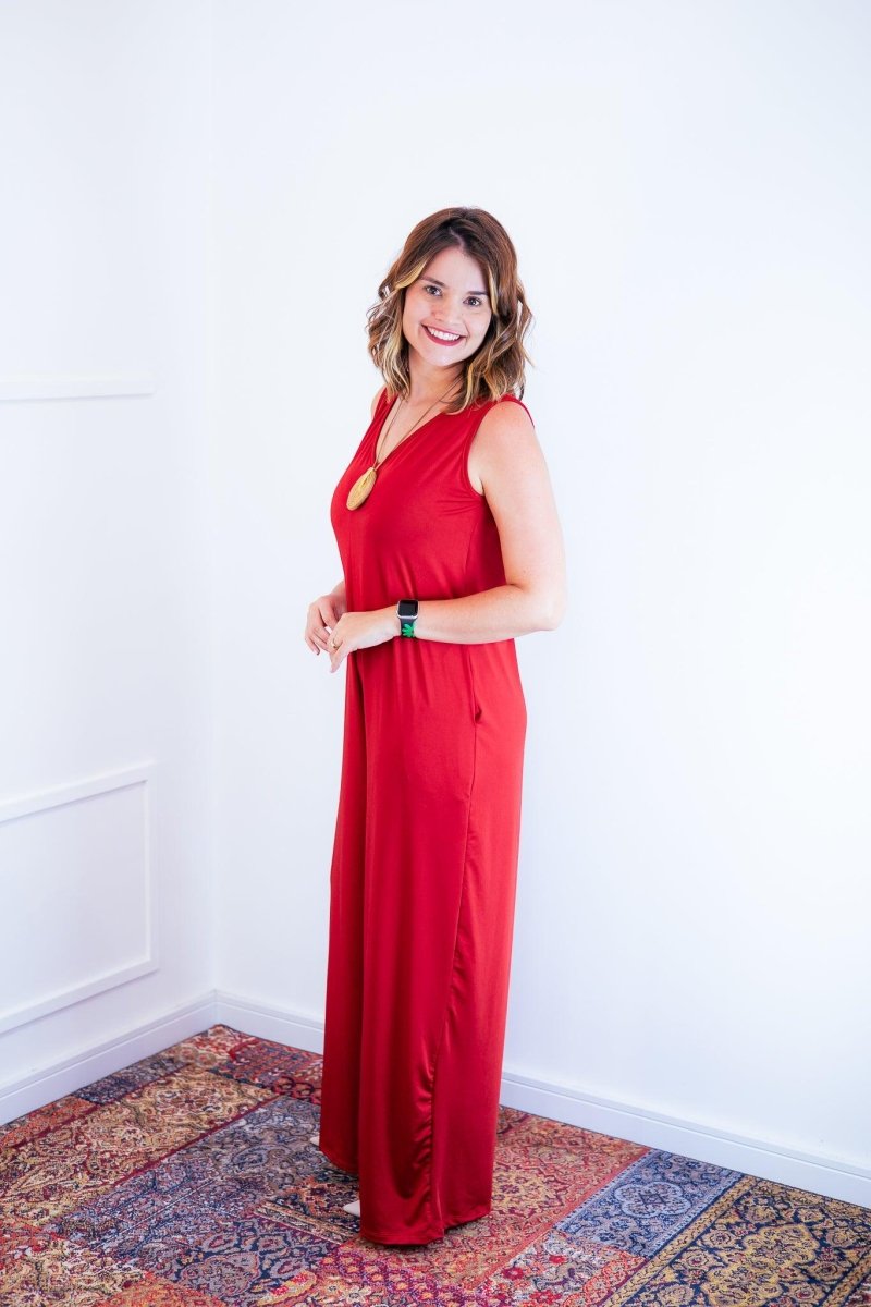 Macacão Aurora - Regata Decote V em Malha Confort