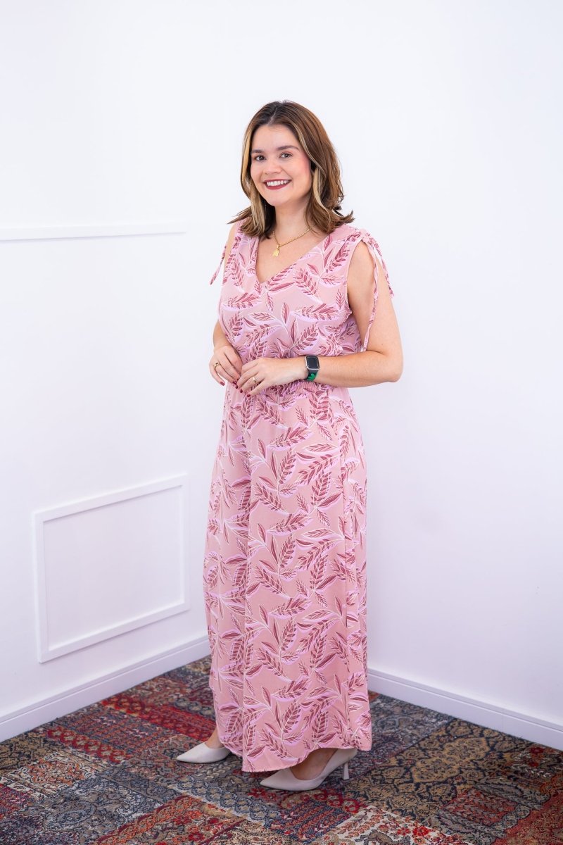 Macacão Caribe - Pantalona em Crepe com Decote V