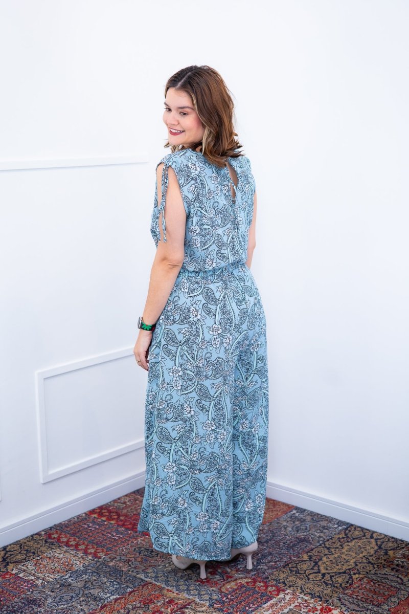 Macacão Caribe - Pantalona em Crepe com Decote V