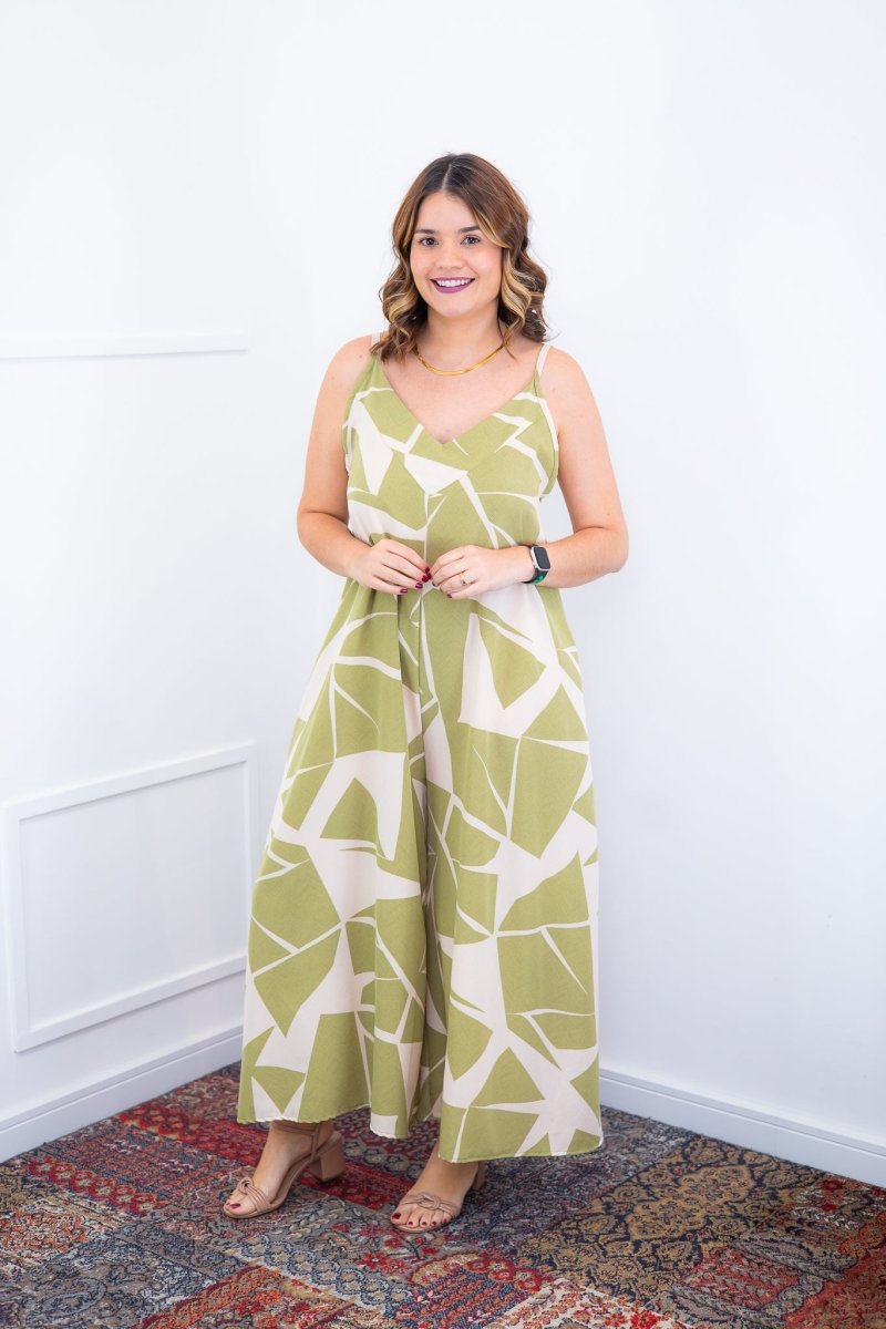 Macacão Grécia – Pantalona em Crepe com Alça Ajustável