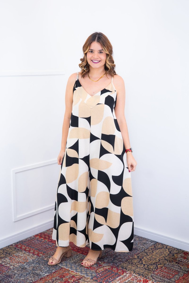 Macacão Grécia – Pantalona em Crepe com Alça Ajustável