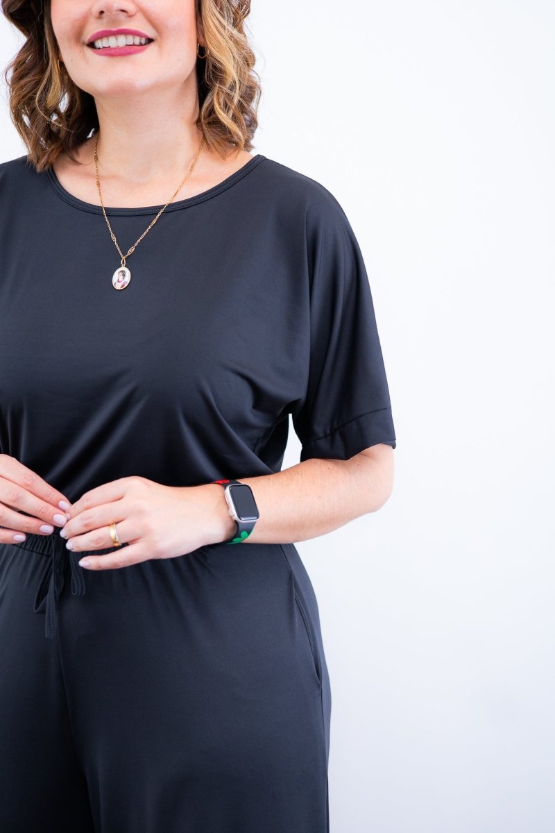 Macacão Isadora - Manga Japonesa com Calça Pantalona