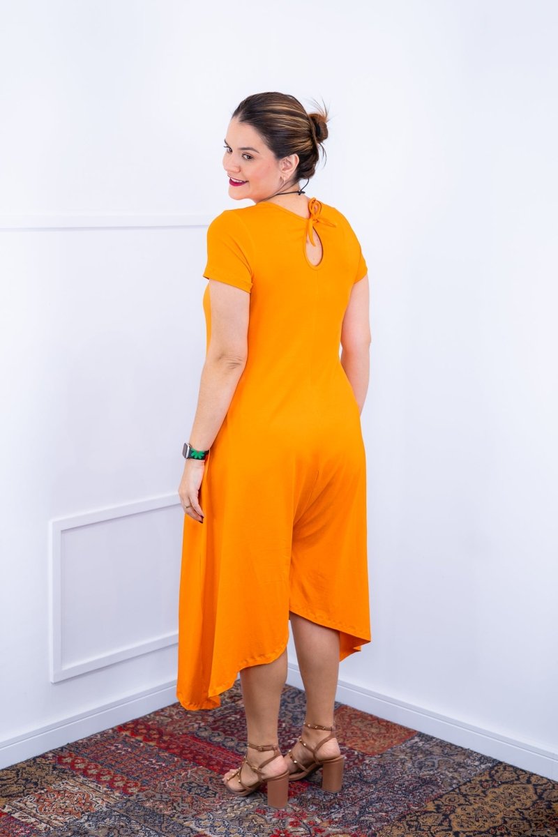 Macacão Origem - Gola Redonda com Barra Triangular em Viscolycra