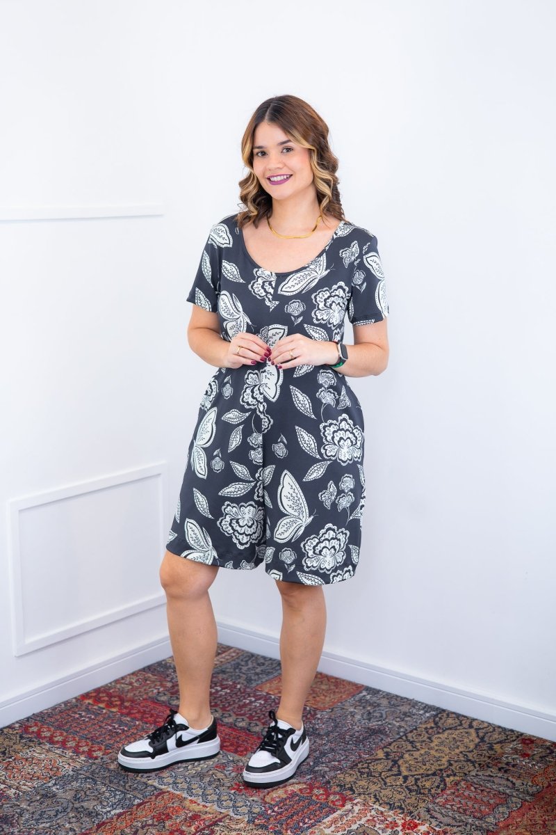 Macaquinho Jade - Midi com Mangas em Malha Confort Deluxe