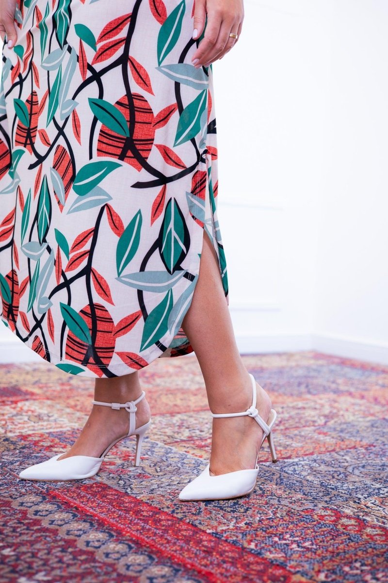 Vestido Antonella – Decote V com Fendas Laterais em Malha Confort