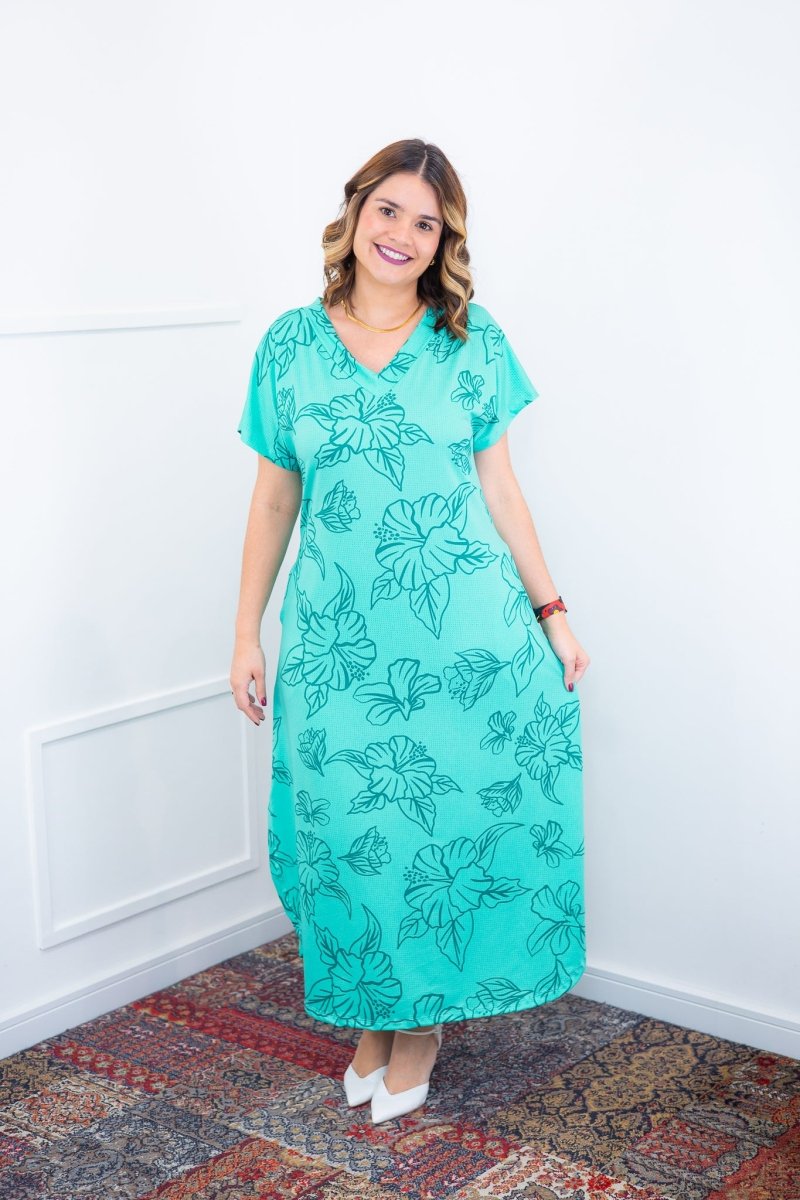 Vestido Antonella – Decote V com Fendas Laterais em Malha Confort Deluxe