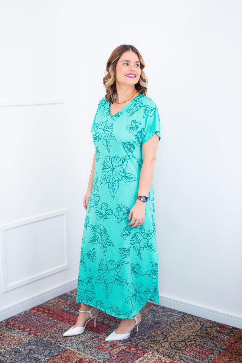 Vestido Antonella – Decote V com Fendas Laterais em Malha Confort Deluxe