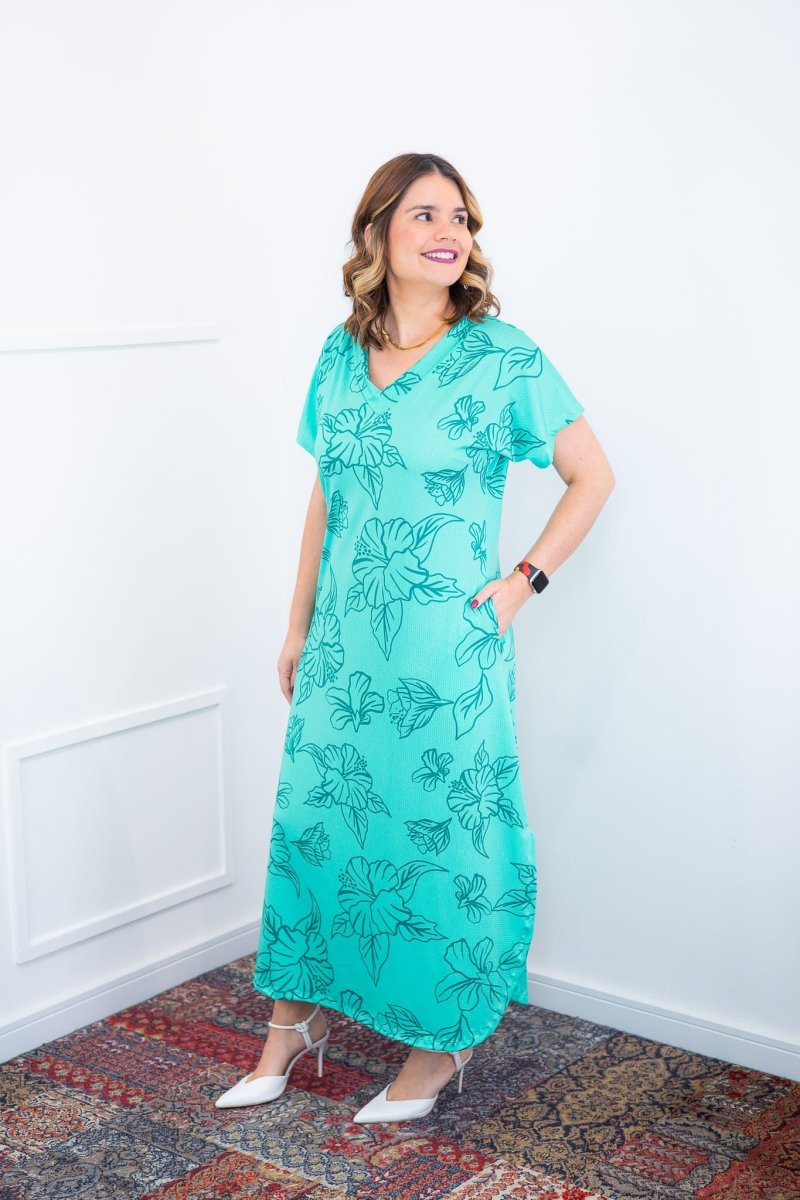 Vestido Antonella – Decote V com Fendas Laterais em Malha Confort Deluxe