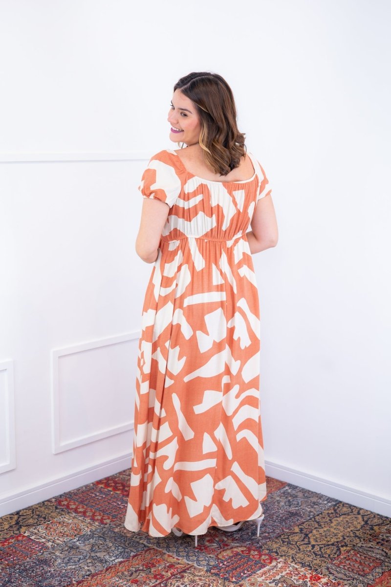 Vestido Longo Cecília – Manga Ciganinha em Viscolinho com Bolsos Laterais