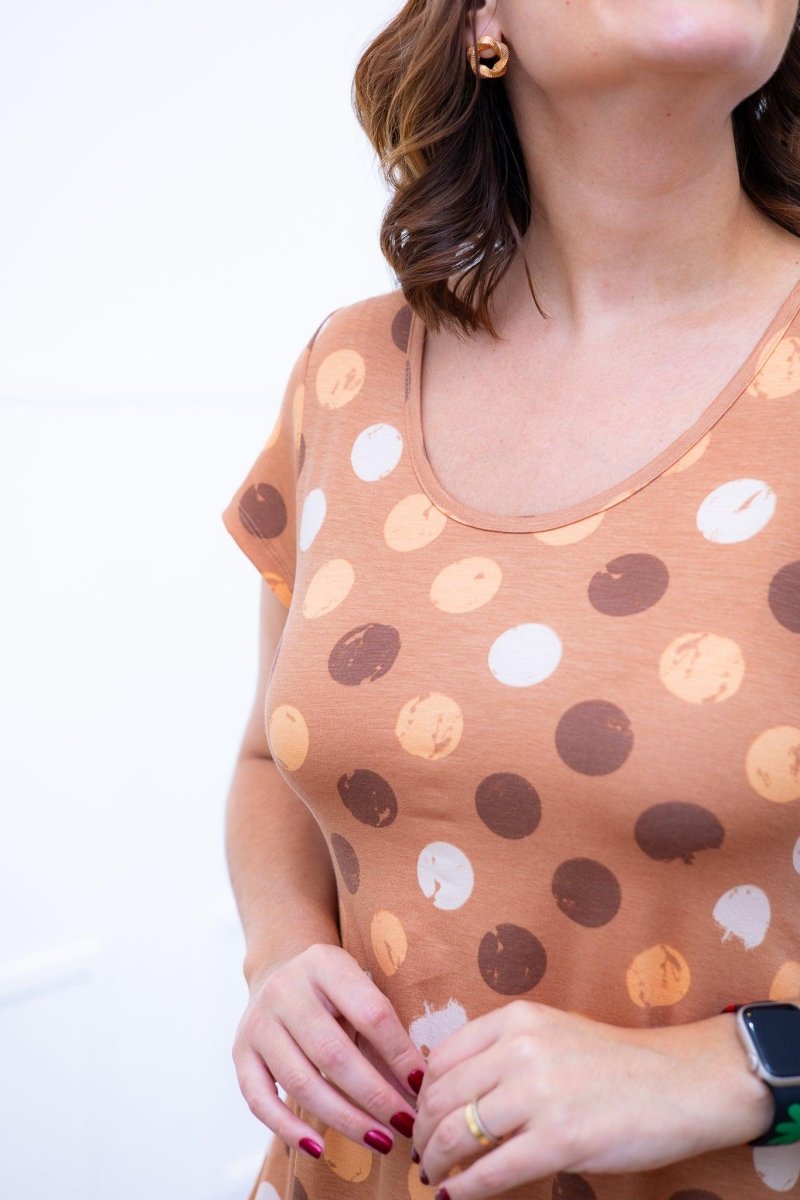 Vestido Melissa - Gola Redonda Acinturado em Viscolycra Aquarela