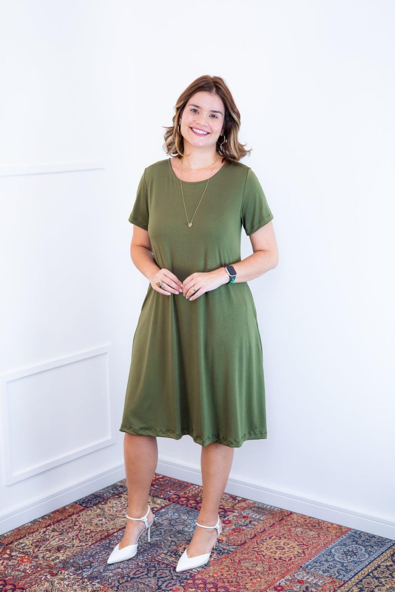 Vestido Sara - Malha Confort Midi com Manga